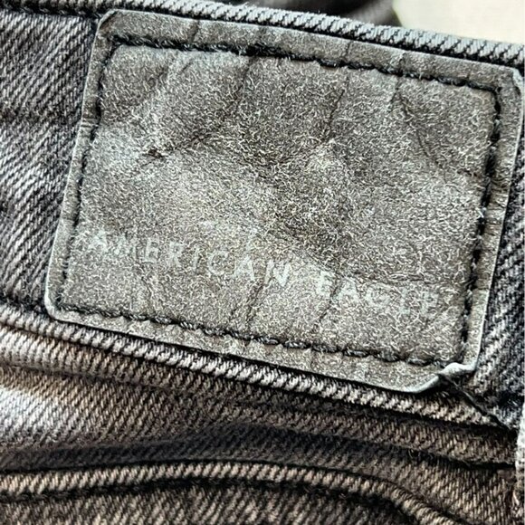 American Eagle Womens Skinny Jeans Size 4 Gray Black Denim Ankle High Rise - Picture 3 of 11